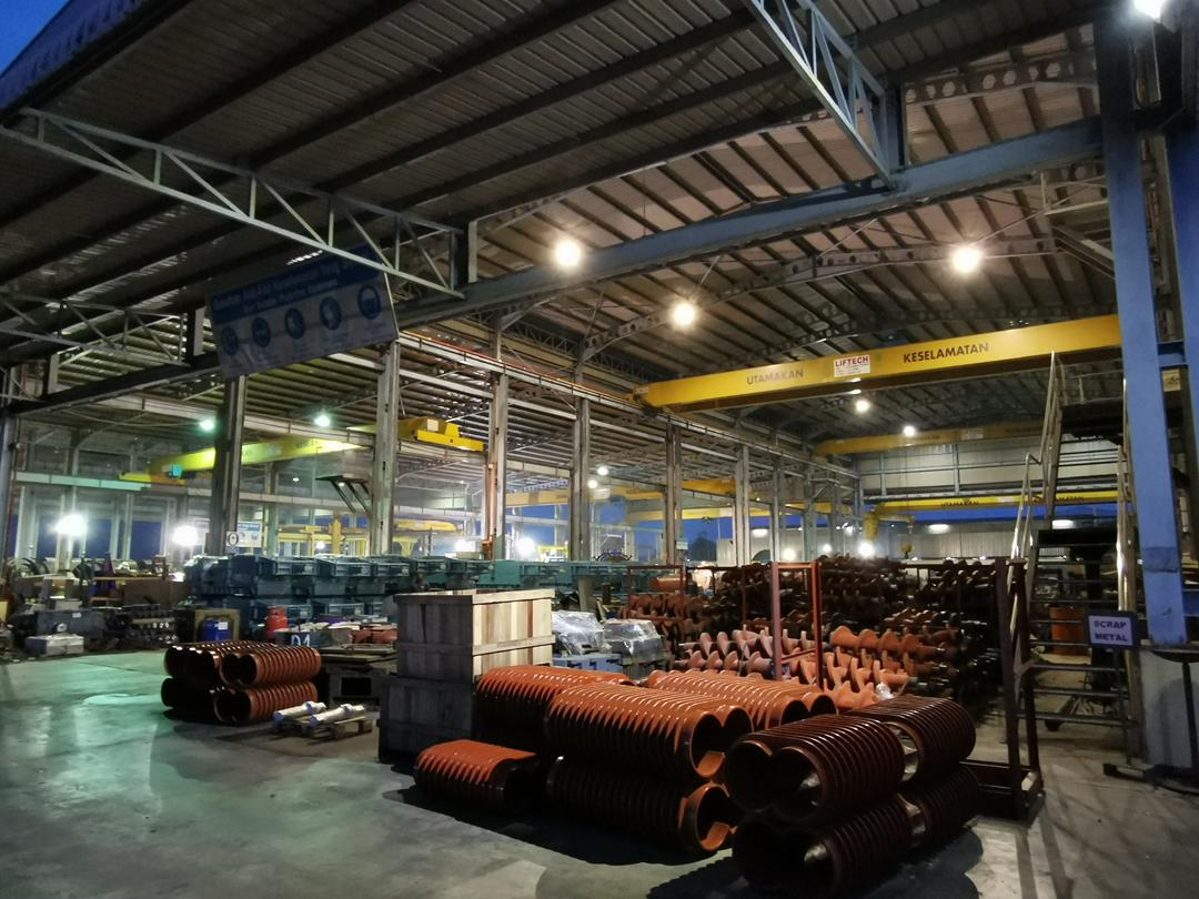 Factory interior with machinery and equipment